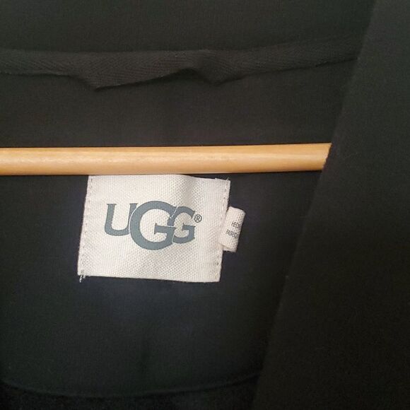 UGG Men's Black Plush Bathrobe with Pockets Size L/XL - Picture 2 of 10